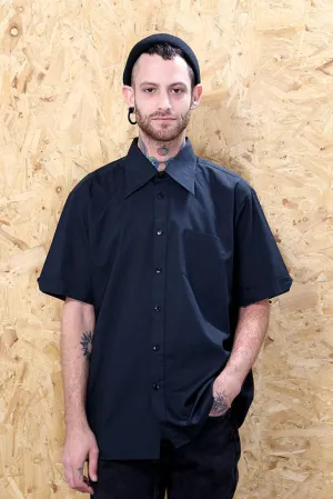 70s Black Short Sleeved Shirt