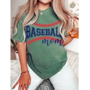 Baseball Mom Comfort Colors® T-Shirt, Spring or Summer Tee, Gift for Mom, Distressed, Retro Design Baseball Mom T-Shirt