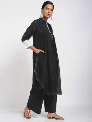 Black Pintuck Shibori Kurta