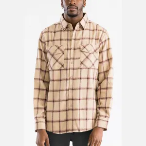 Khaki Checkered Flannel Shirt