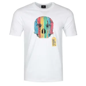 Paul Smith Wooden Skull T Shirt in White